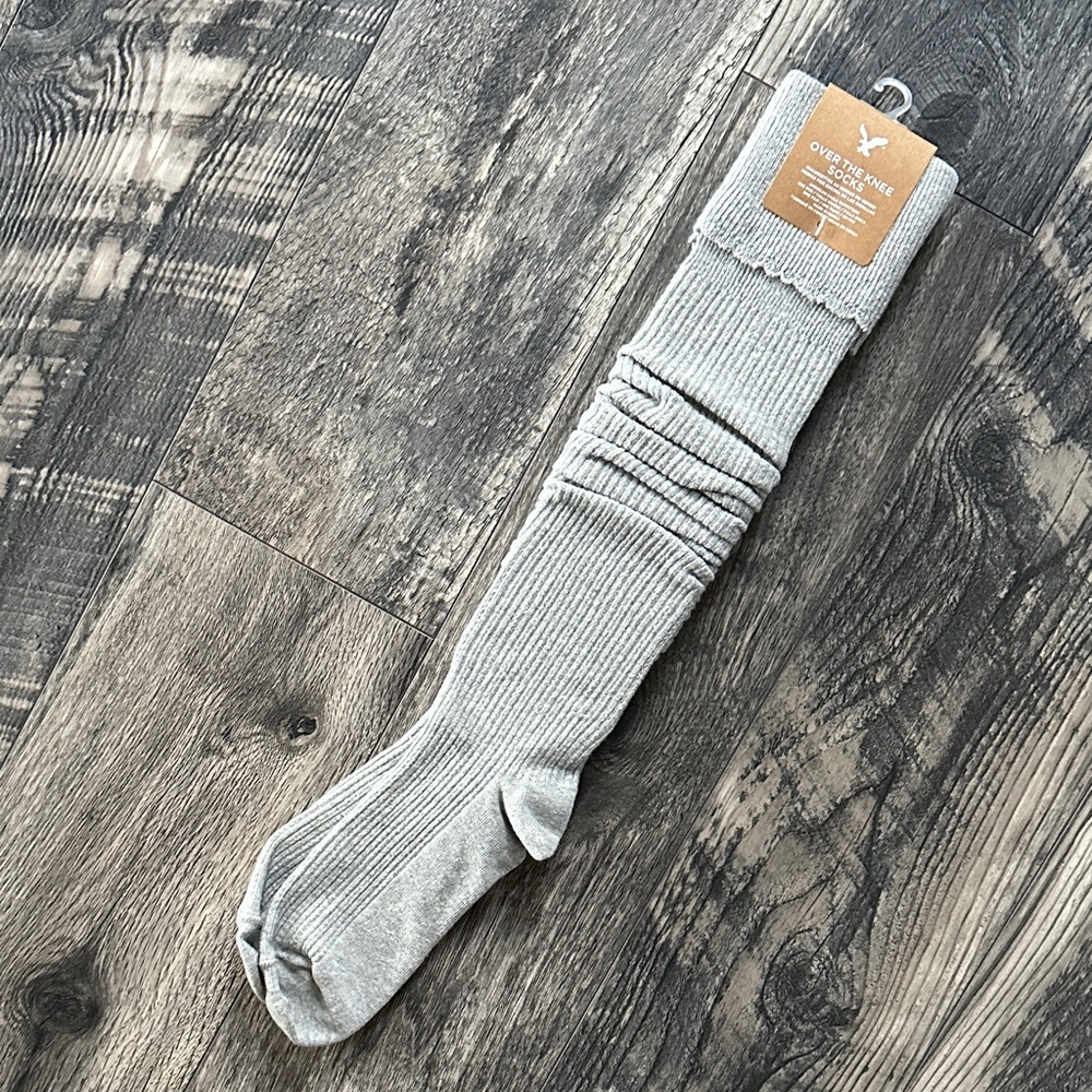 NWT American Eagle Light Gray Over-the-Knee Socks